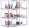 Sorbus 6 Pack Clear Stackable Acrylic Drawer Makeup Organizers - for Vanity, Bathroom, Under Sink, Cabinets, Jewelry, and More